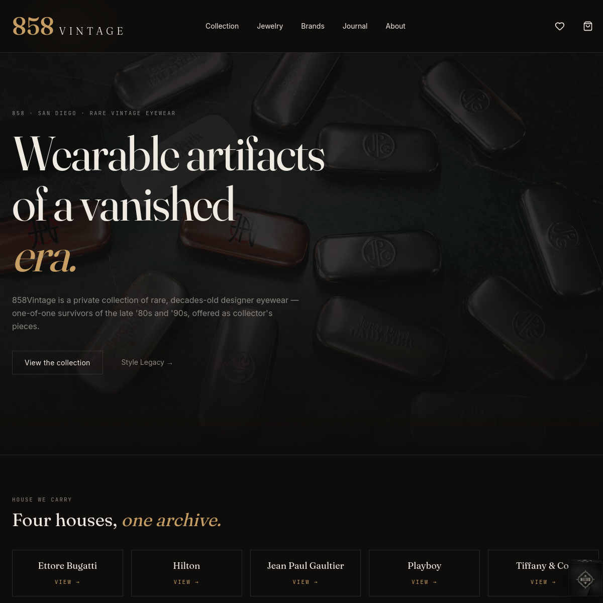 858 Vintage website by Phantom Era — live site preview of 858vintage.com