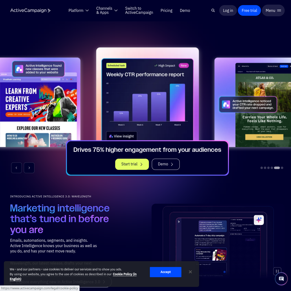 Screenshot of ActiveCampaign