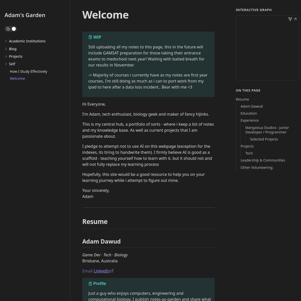 Screenshot preview of adamdawud.dev