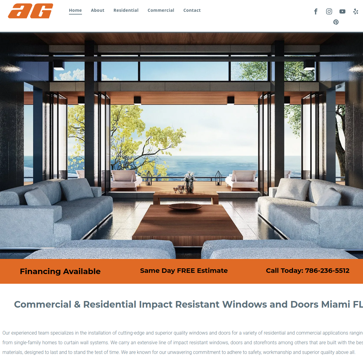 Screenshot of AG Impact Windows & Doors