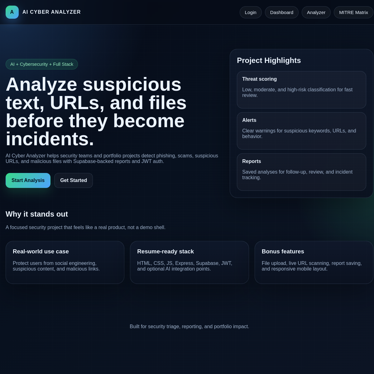 AI Analyzer live website preview