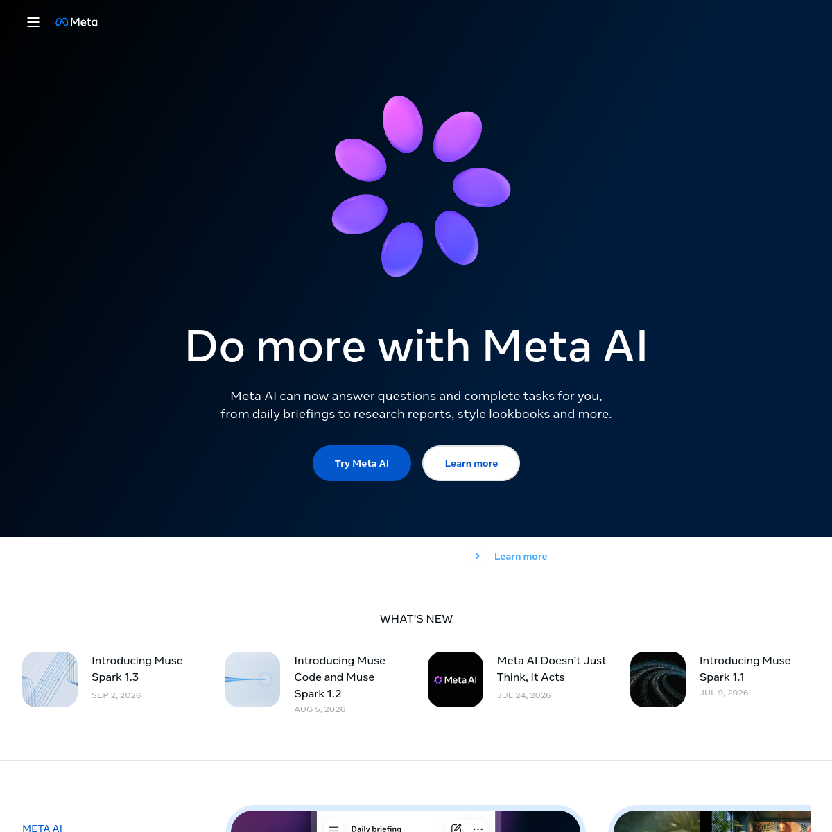 Screenshot of Meta AI