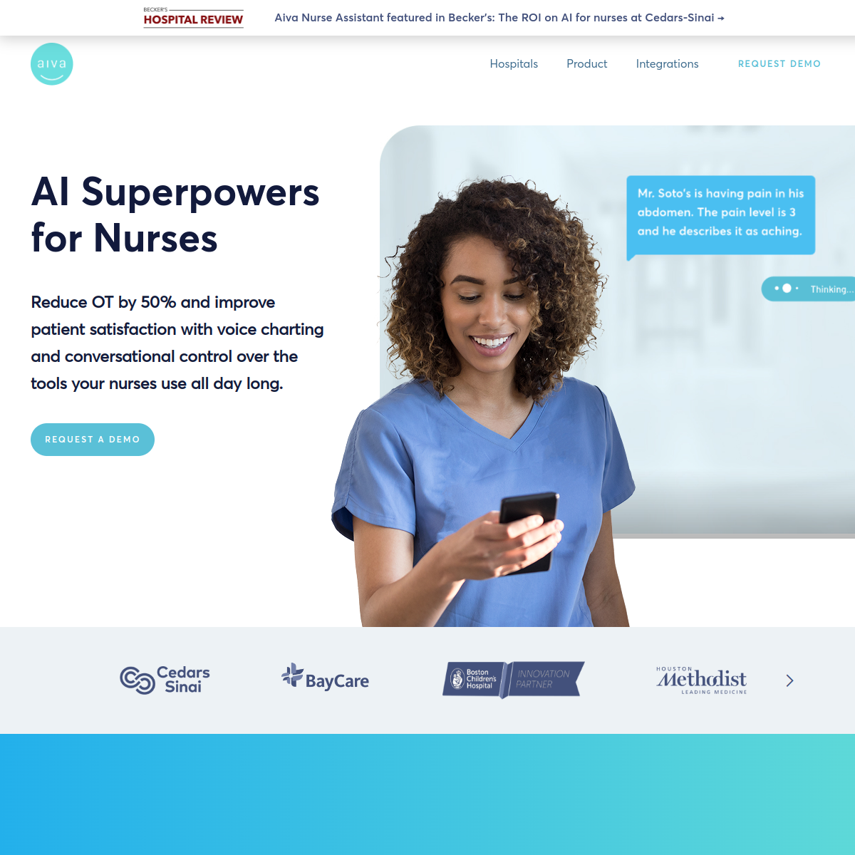 Aiva Health homepage