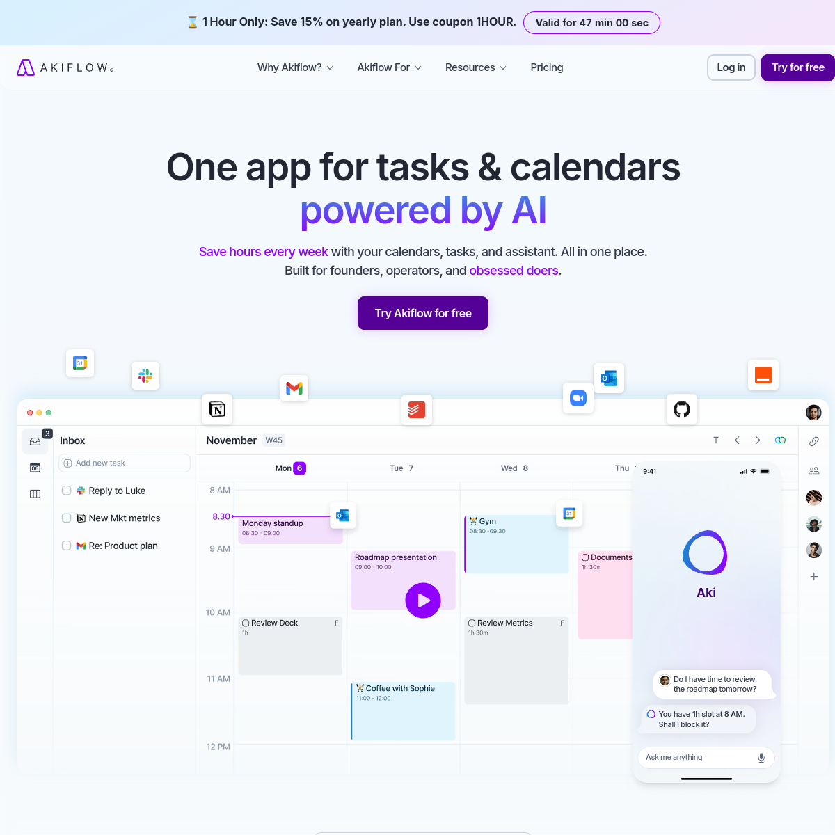 Screenshot of Akiflow