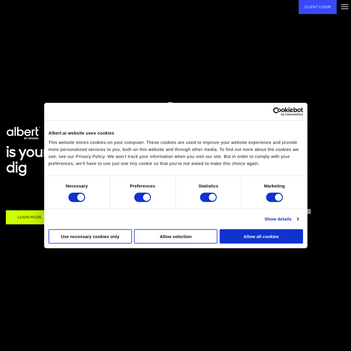 Screenshot of Albert