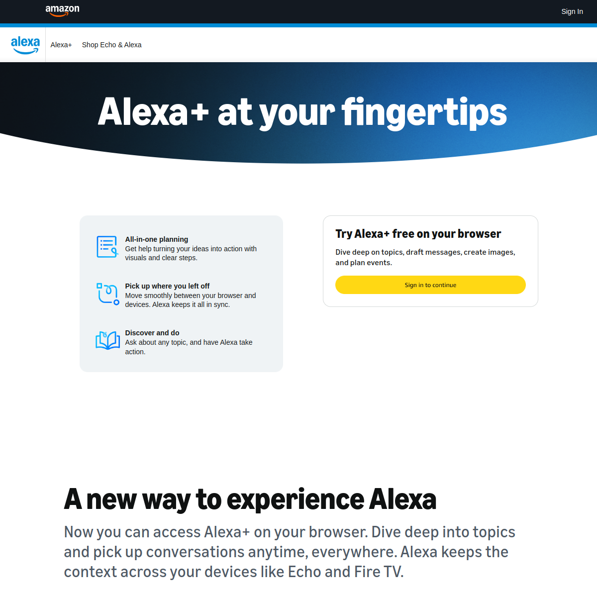 Screenshot of Amazon Alexa