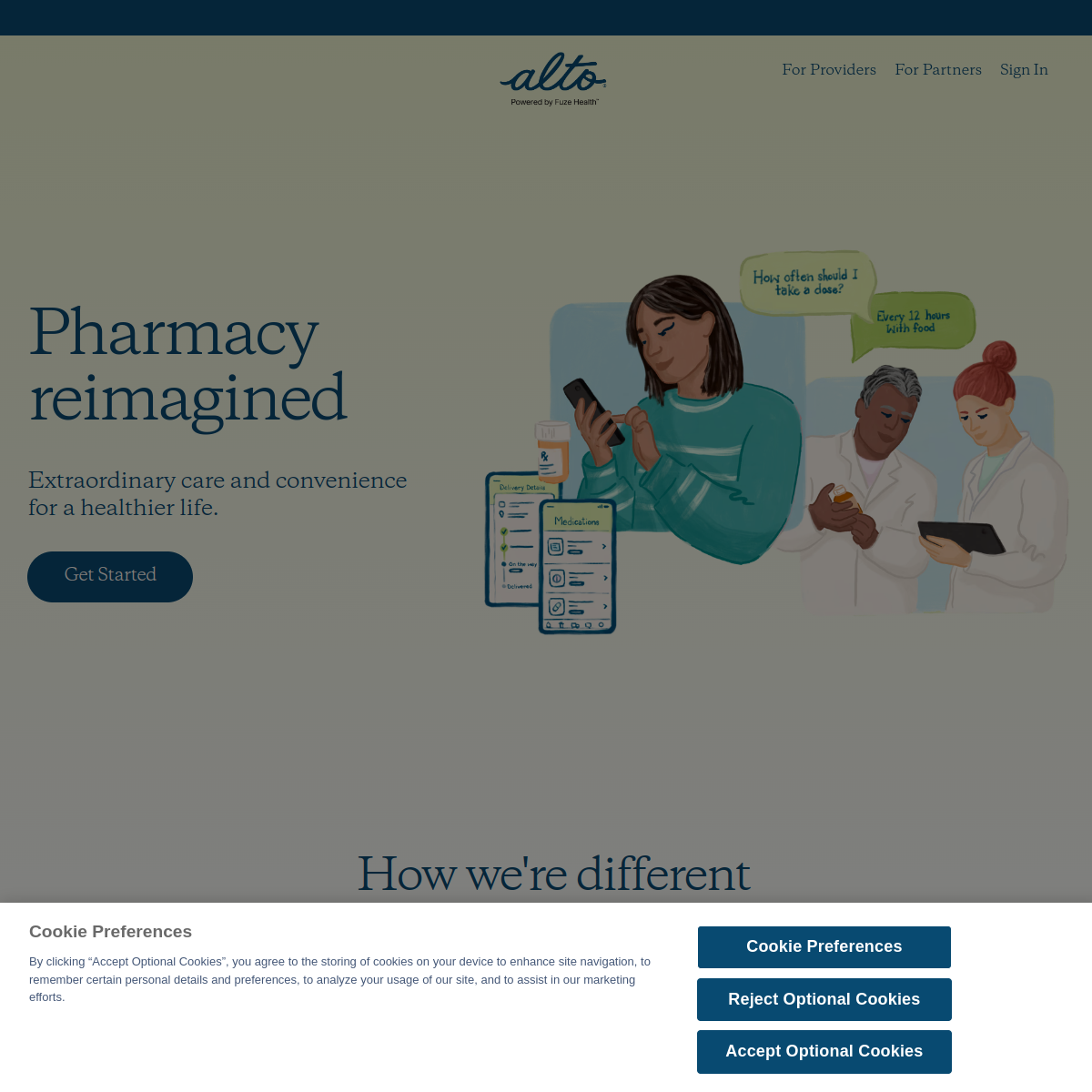 Alto Pharmacy homepage