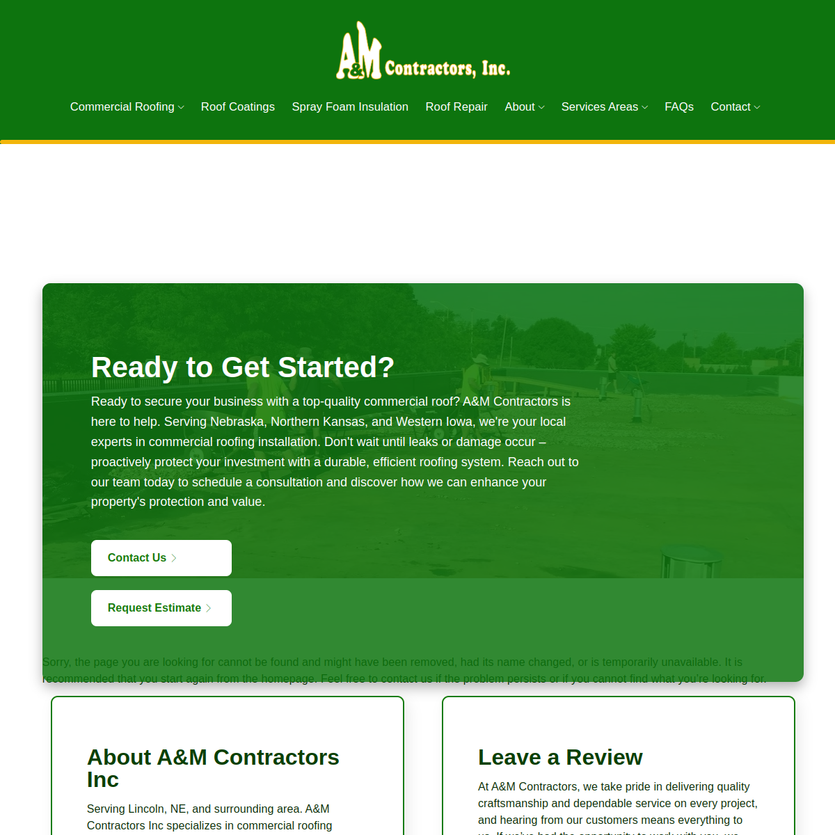 Screenshot of A & M Contractors