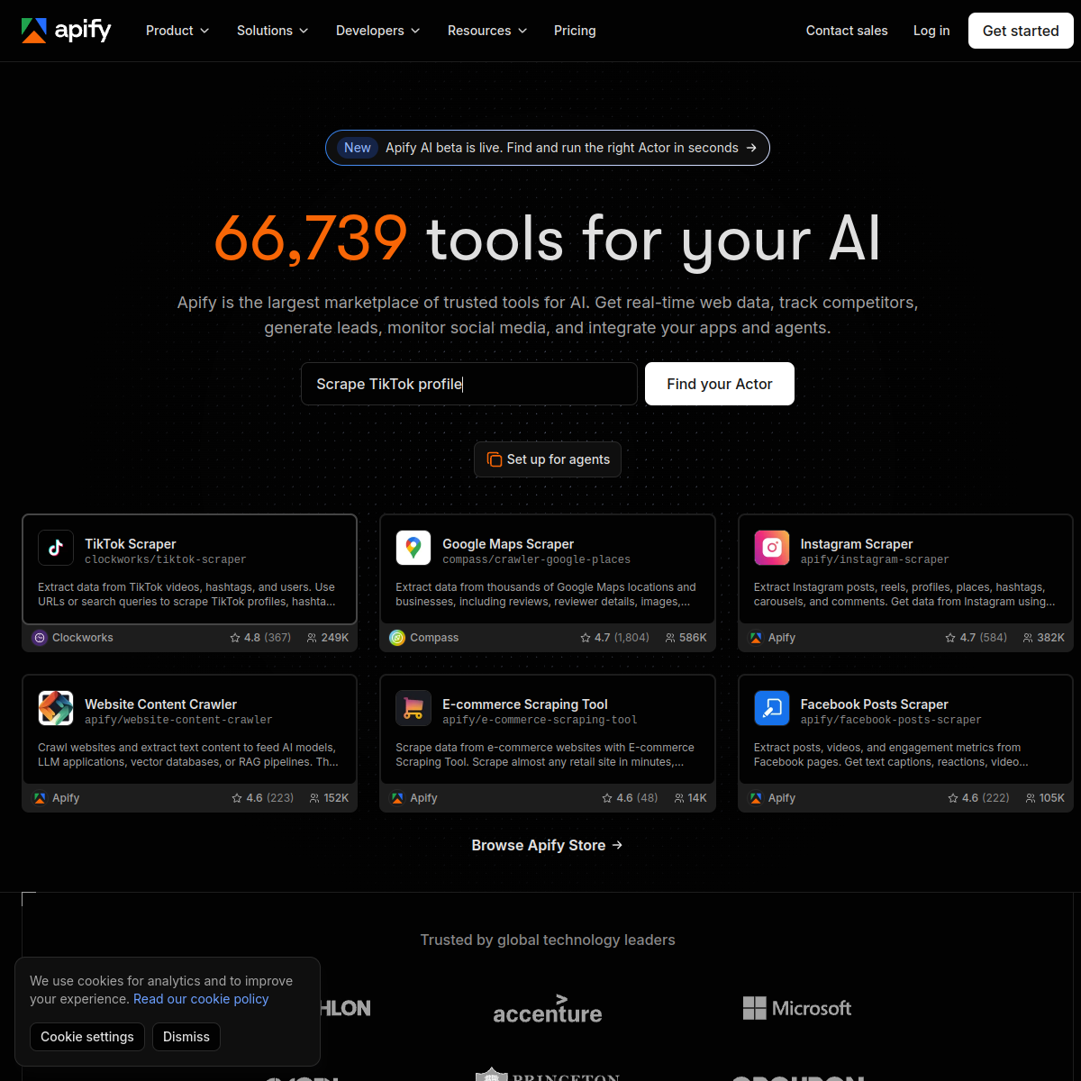 Screenshot of Apify