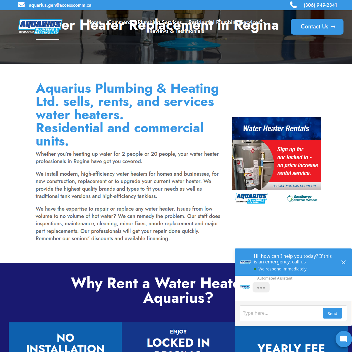 Screenshot of Aquarius Plumbing & Heating Ltd