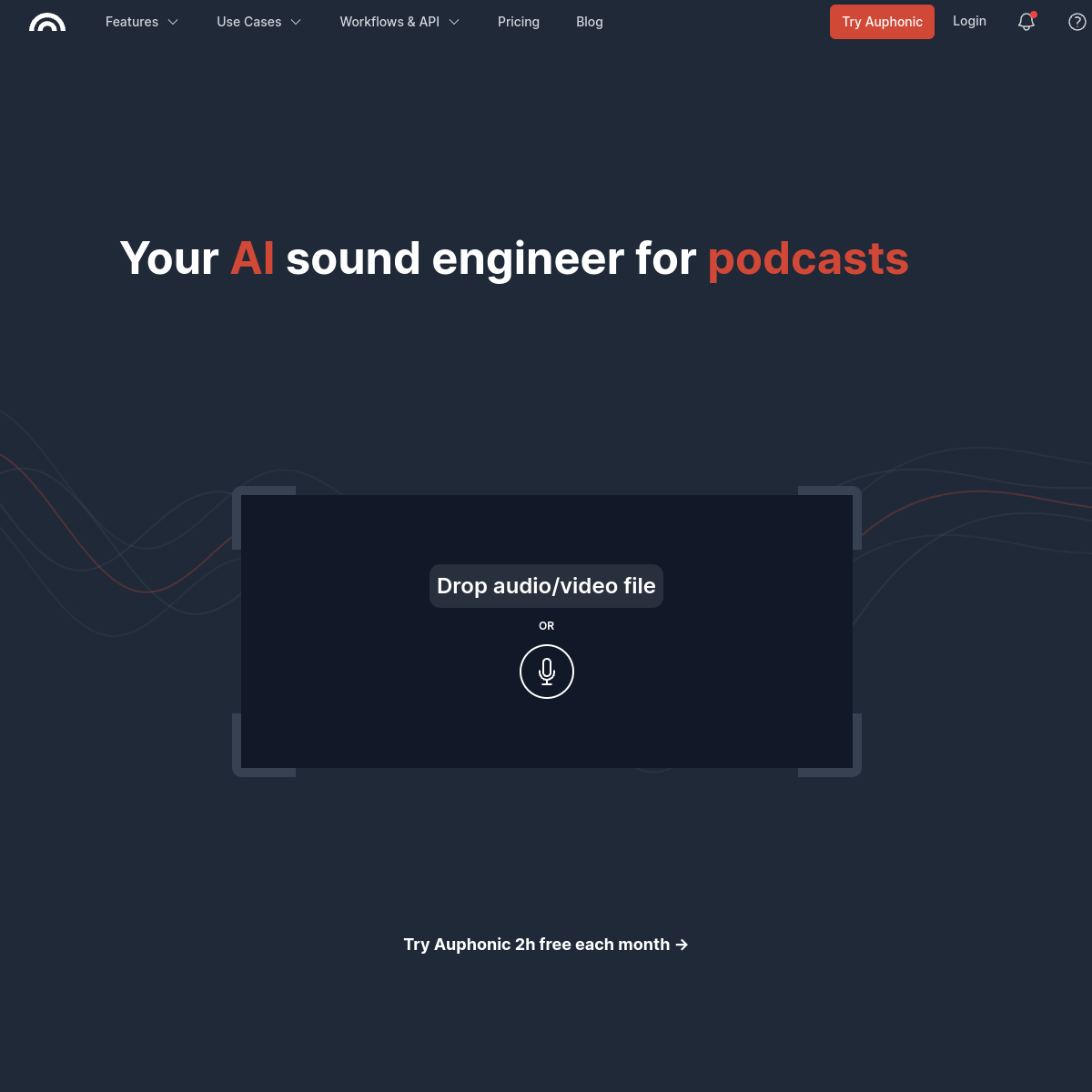 Screenshot of Auphonic