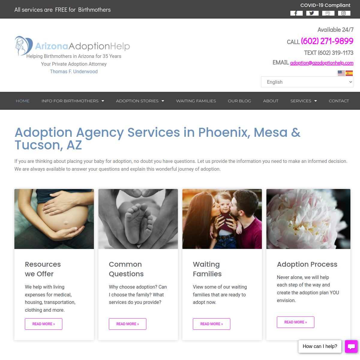 Screenshot of Arizona Adoption Help Llc
