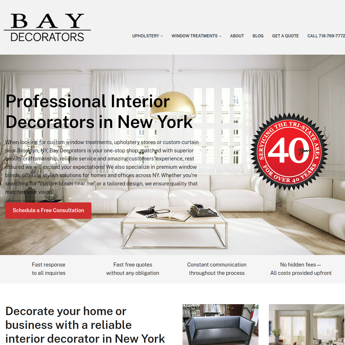 Screenshot of Bay Decorators Inc.
