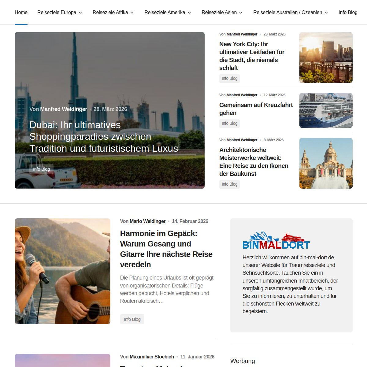 Screenshot der Website