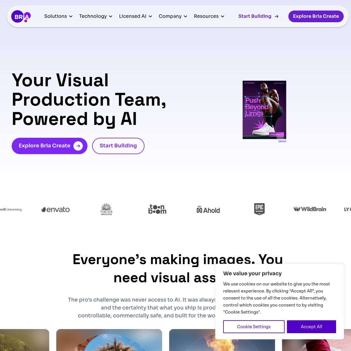 Screenshot of Bria AI