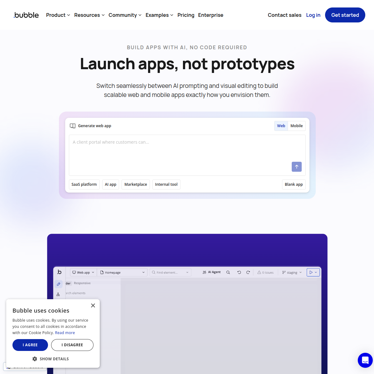 Screenshot of Bubble