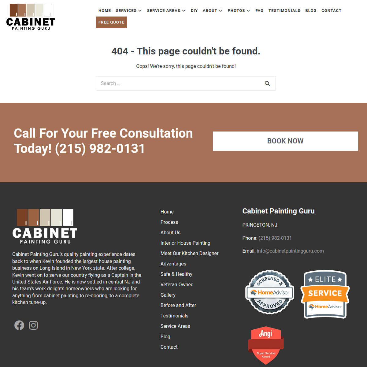 Screenshot of Cabinet Painting Guru