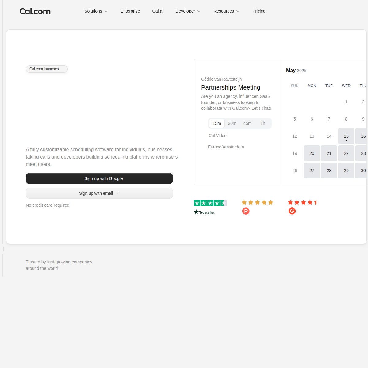 Screenshot of Cal.com