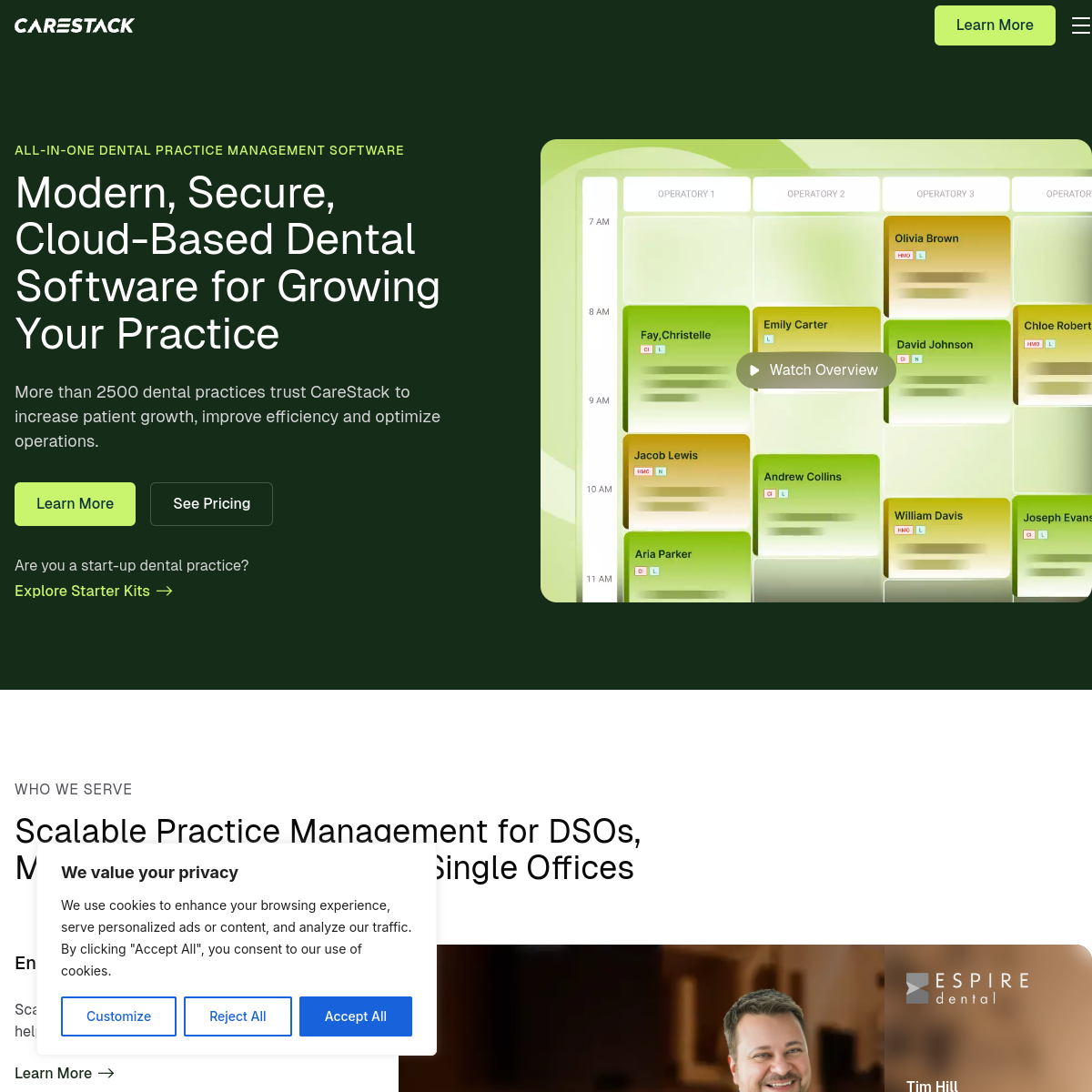 CareStack homepage