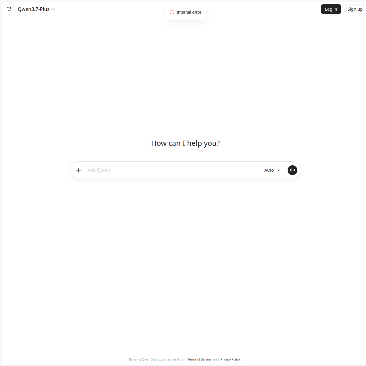 Screenshot of Qwen Chat