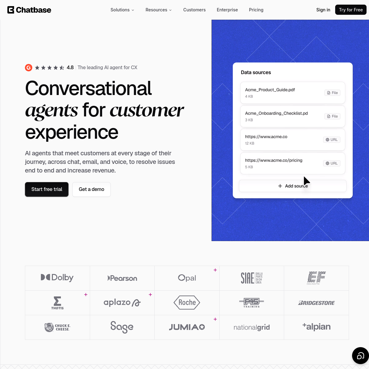 Screenshot of Chatbase