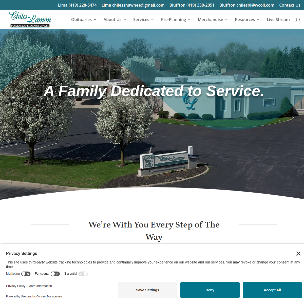 Screenshot of Chiles-Laman Funeral Homes
