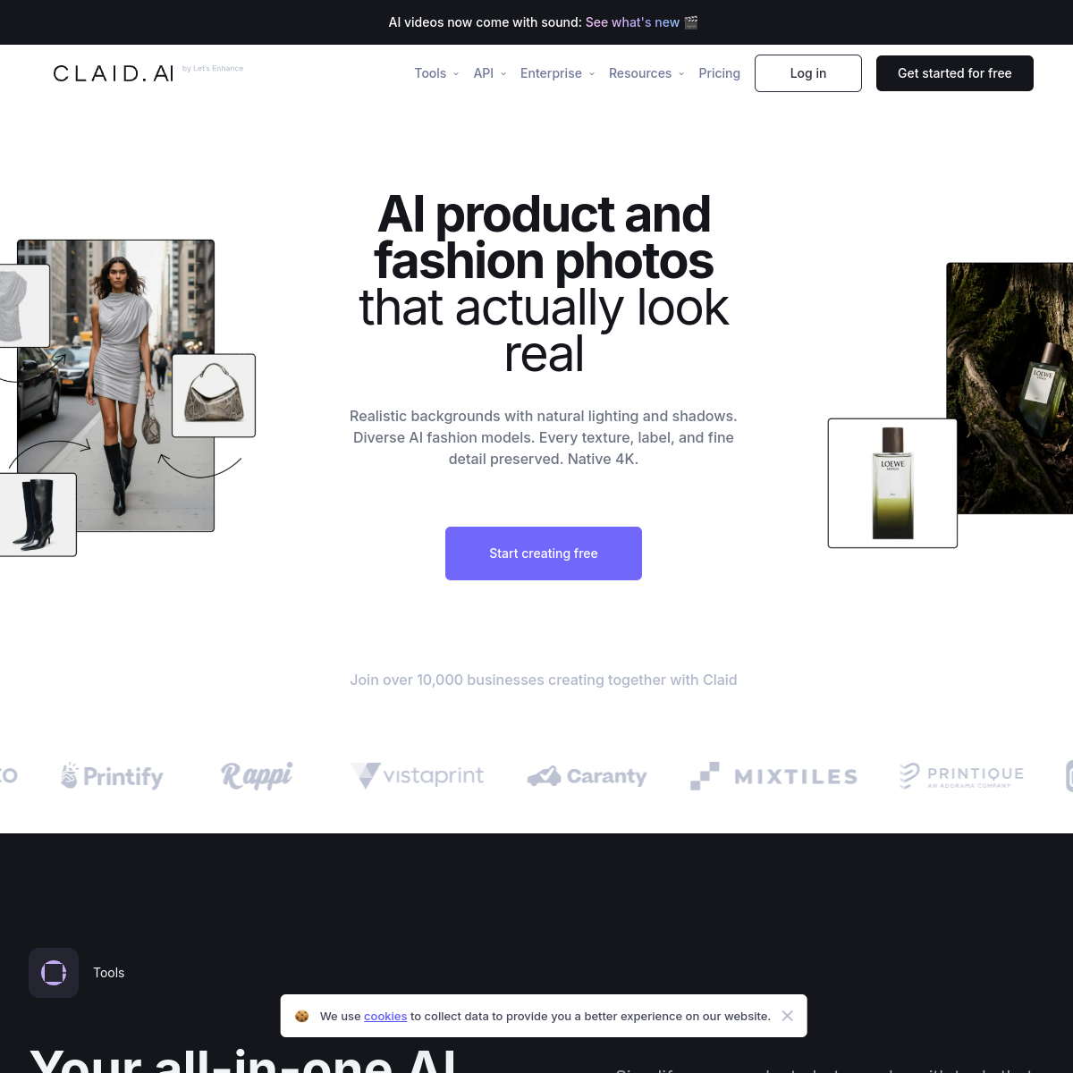 Screenshot of Claid.ai
