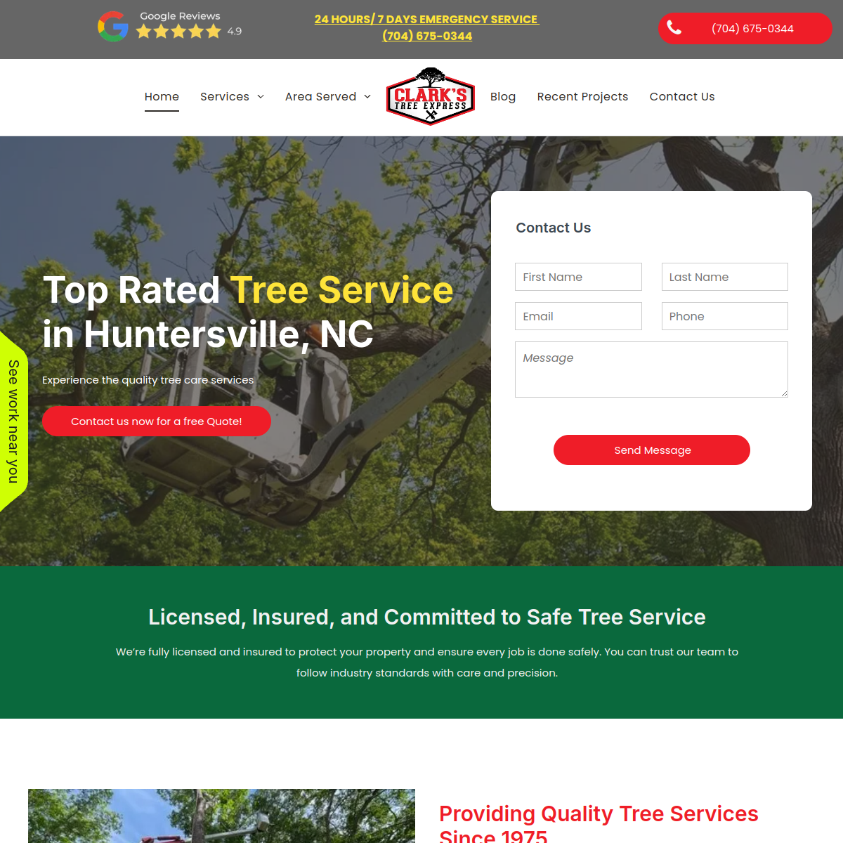 Screenshot of Clarks Tree Express