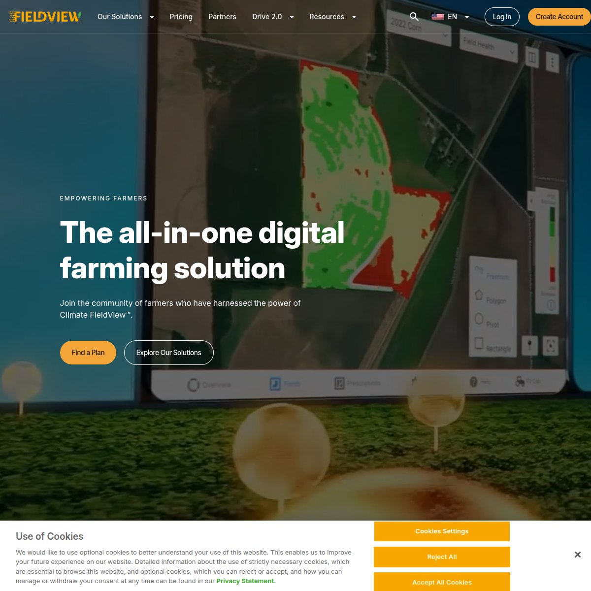 Screenshot of Climate FieldView