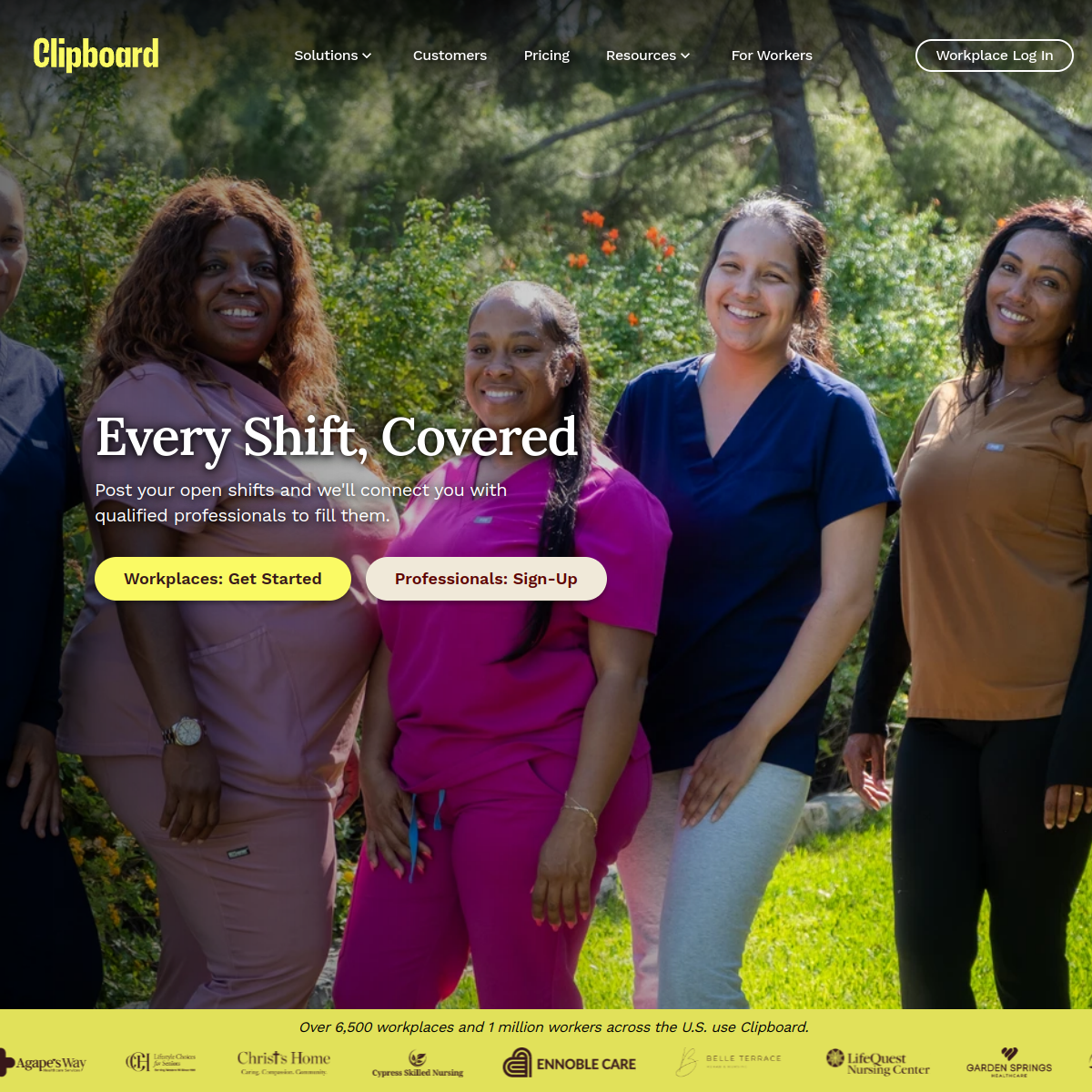 Clipboard Health homepage