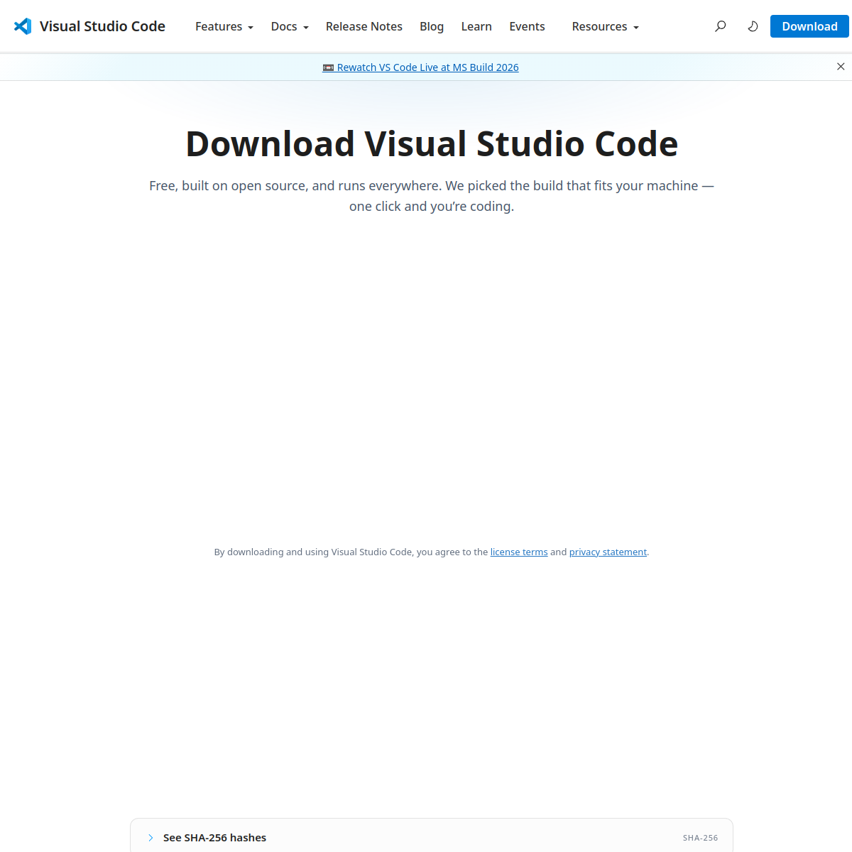 Capture d'écran de Visual Studio Code — Site officiel et interface de Visual Studio Code (code.visualstudio.com)