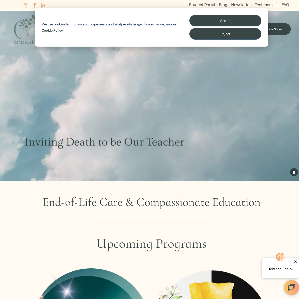 Screenshot of Conscious Dying Collective