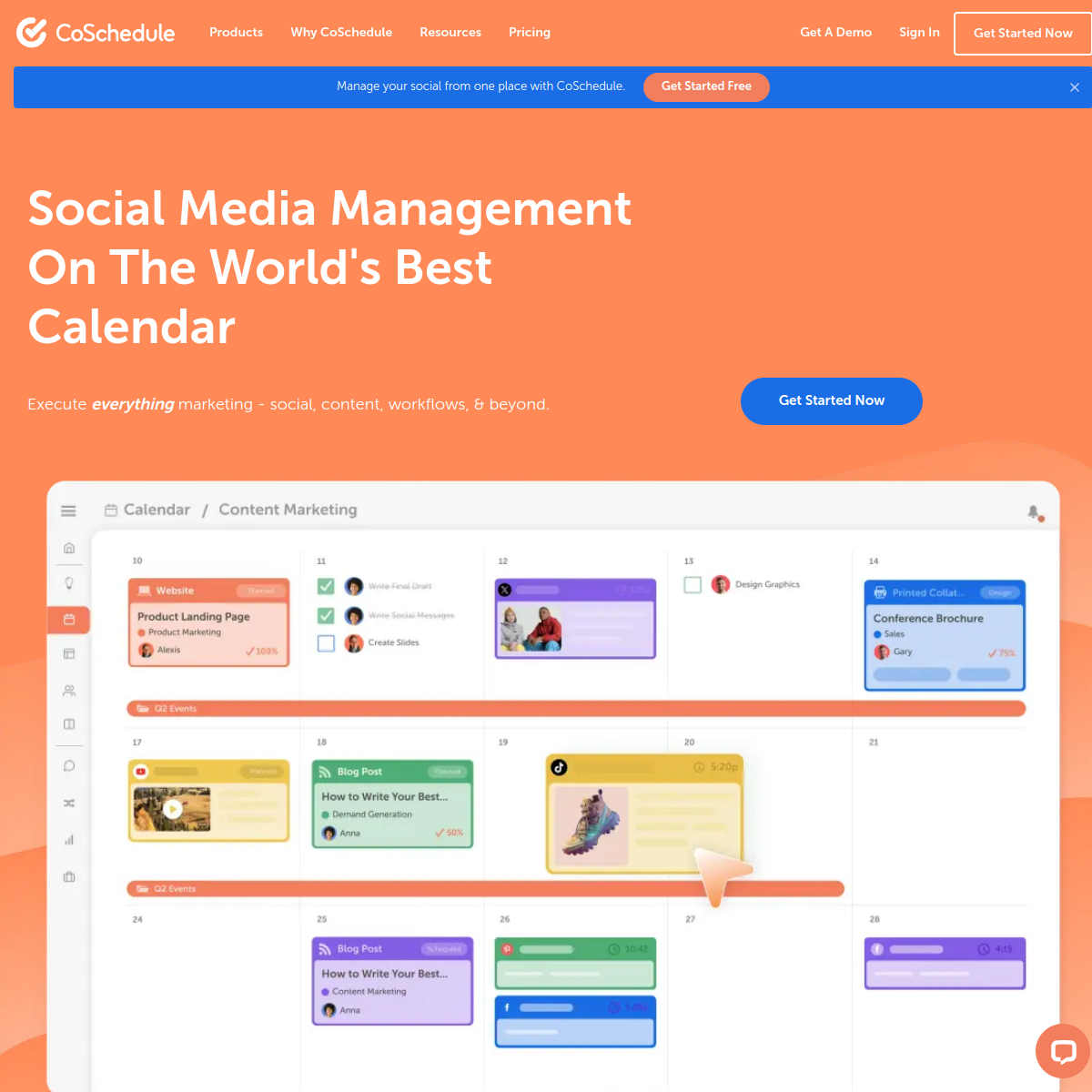 Screenshot of CoSchedule