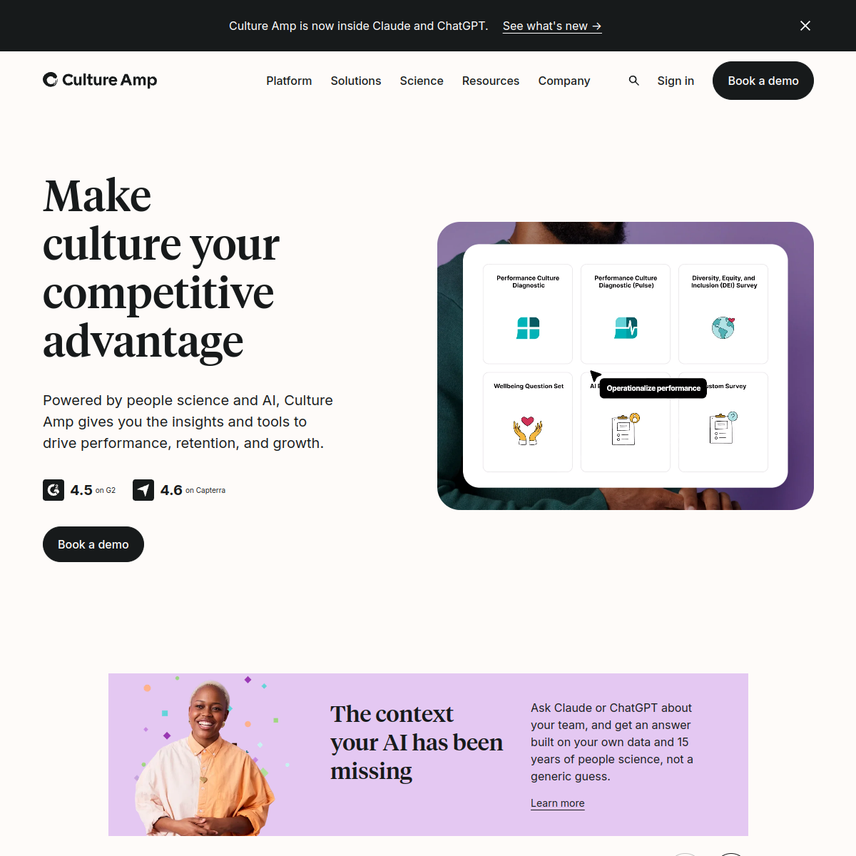 Screenshot of Culture Amp