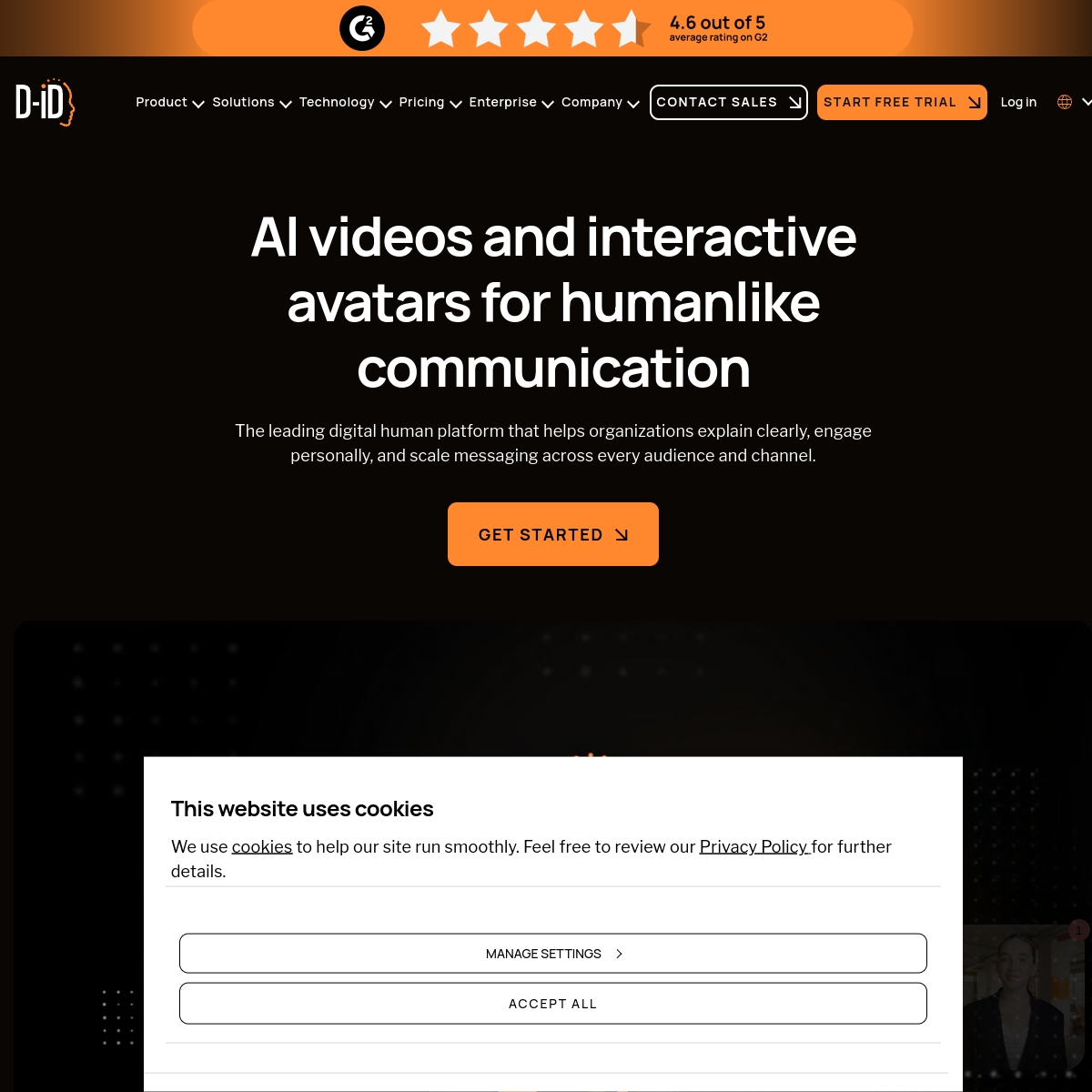 Screenshot of D-ID