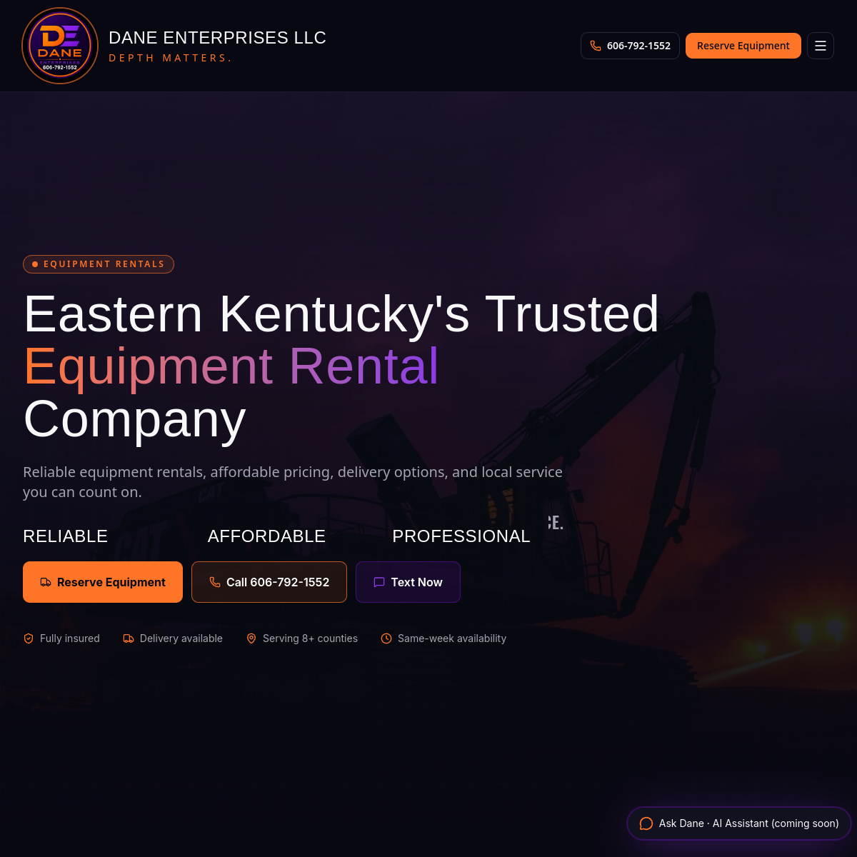 Dane Enterprises website preview