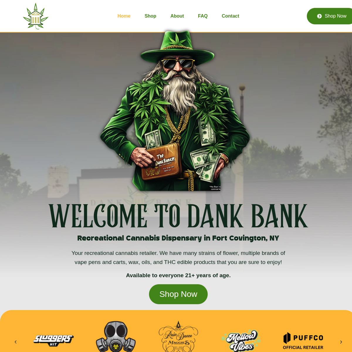 Screenshot of Dank Bank Cannabis Dispensary