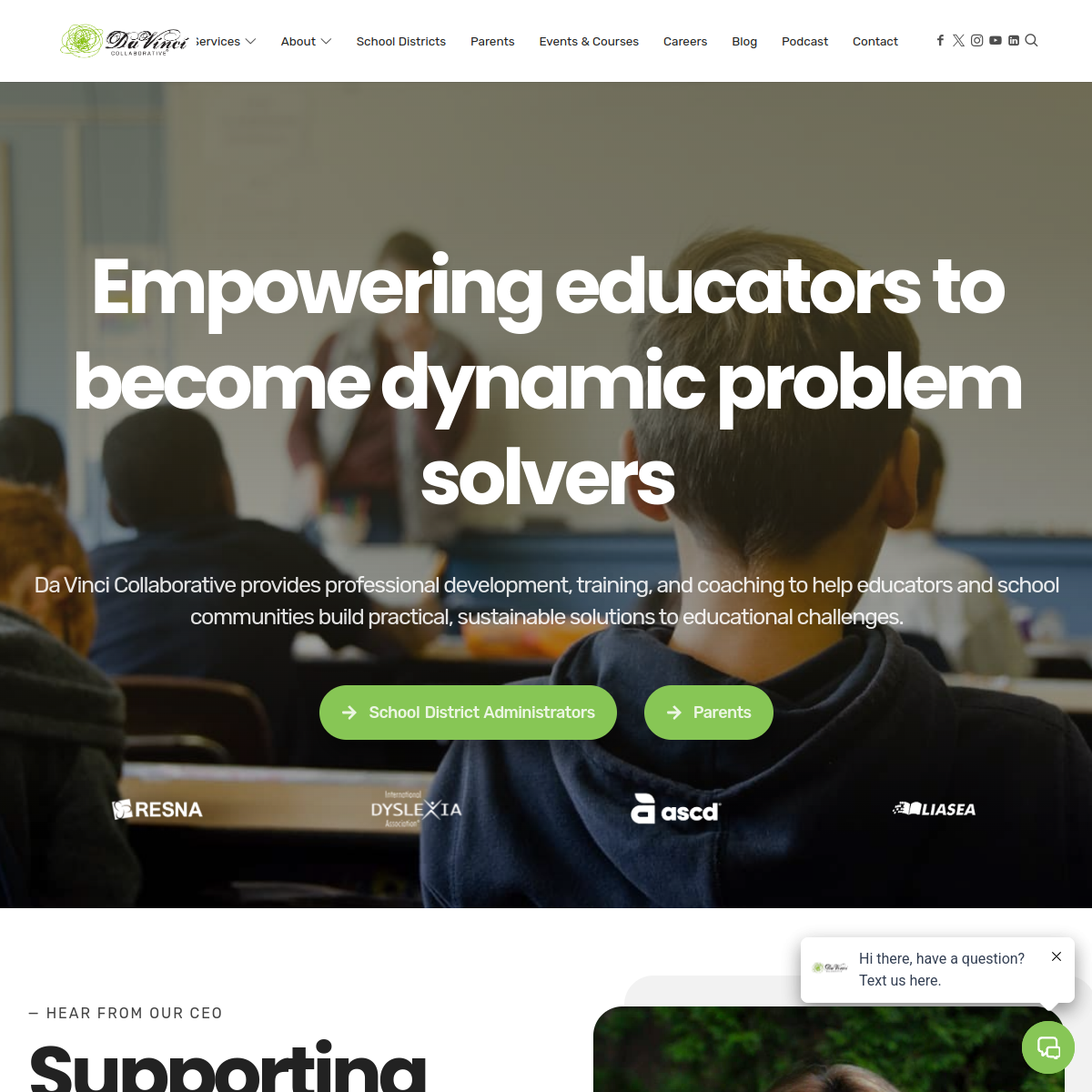 Screenshot of Da Vinci Collaborative