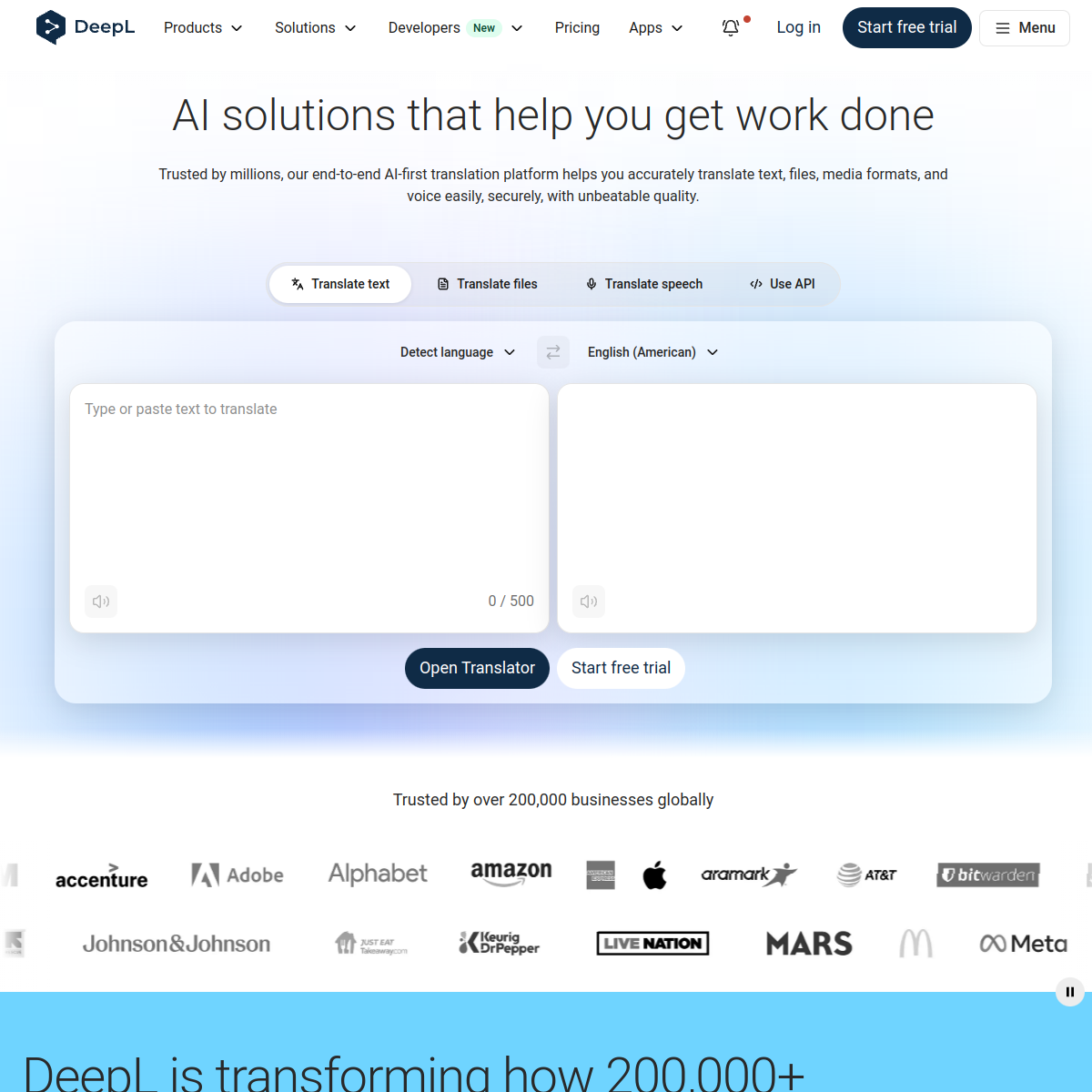 Screenshot of DeepL