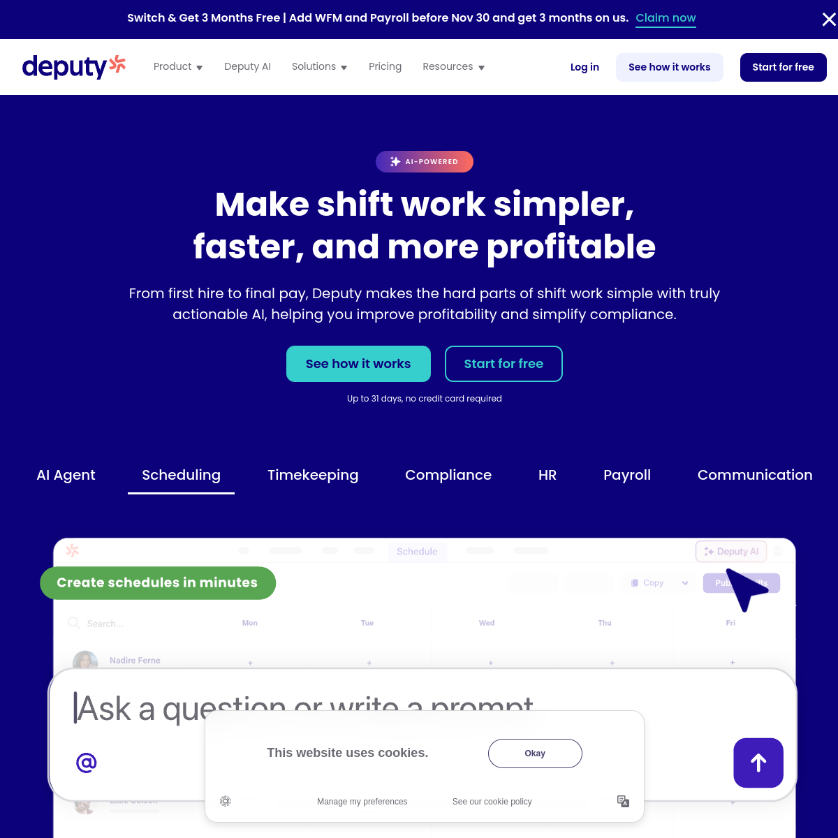 Screenshot of Deputy