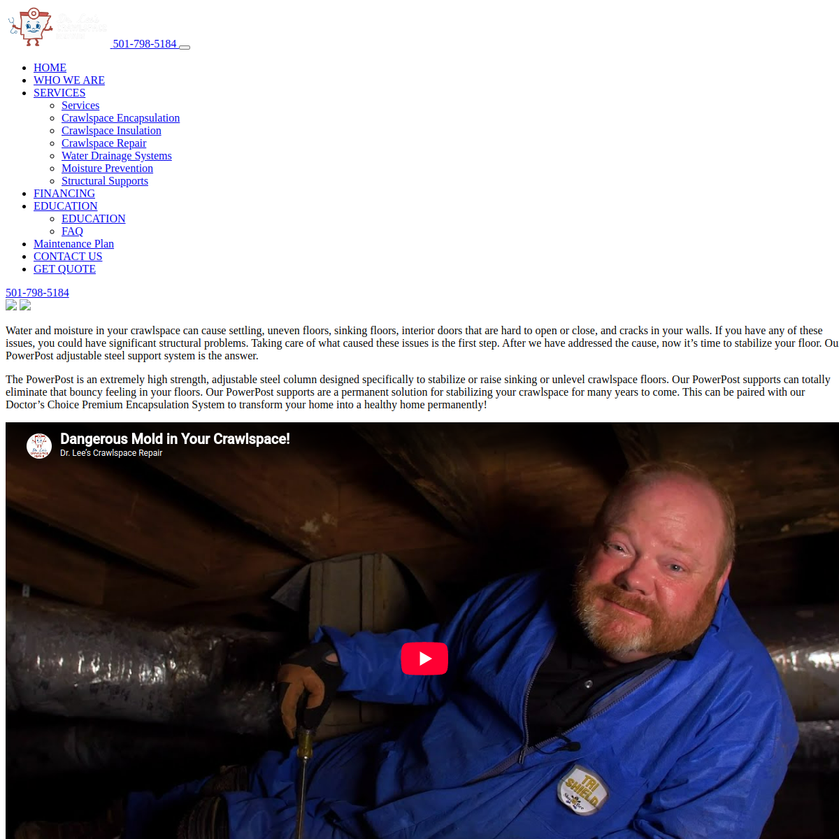 Screenshot of Crawl Space Structural Support Arkansas