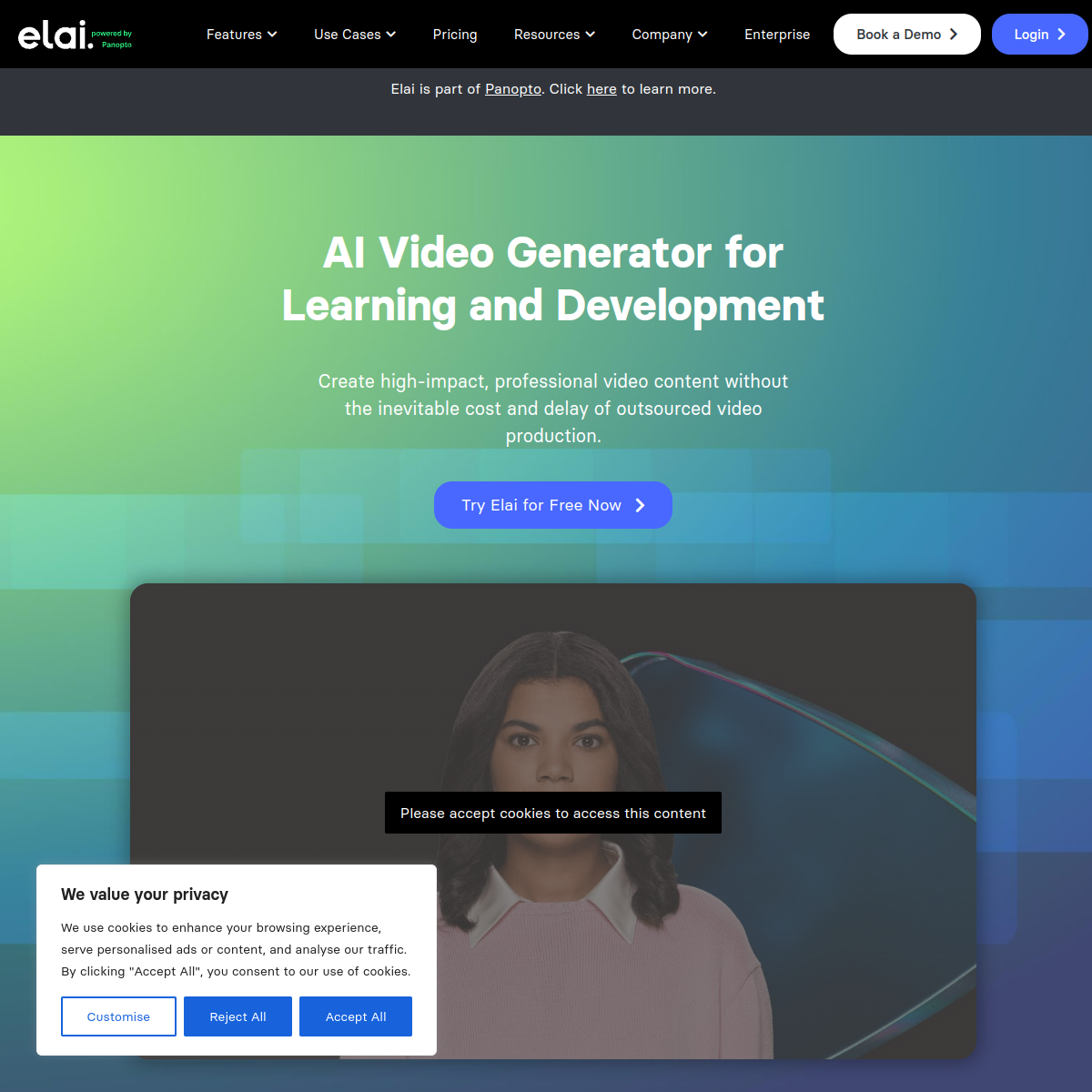 Screenshot of Elai.io