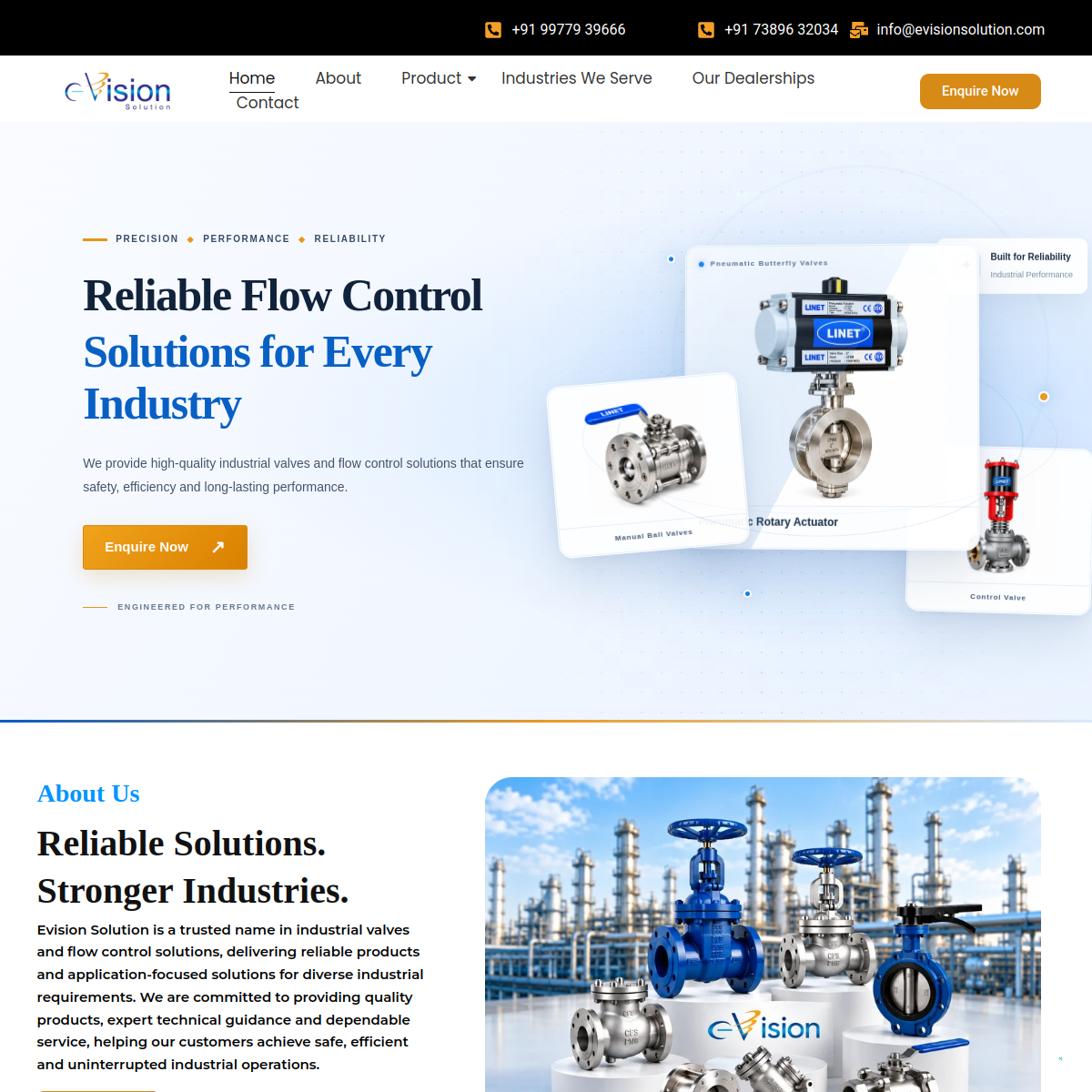 Evision Solution website screenshot