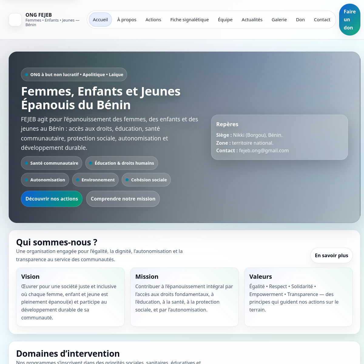 Aperçu du site FeJEB