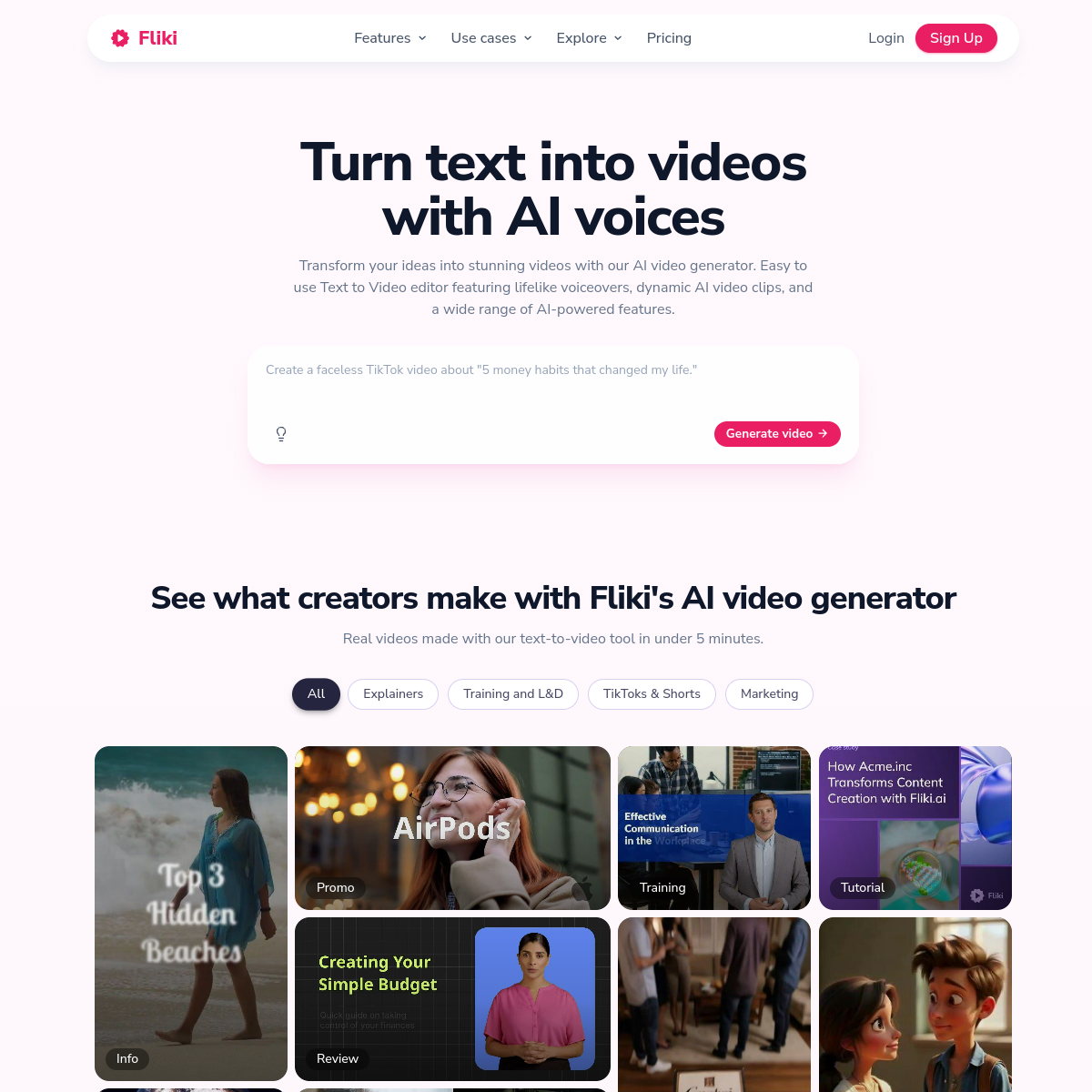 Screenshot of Fliki