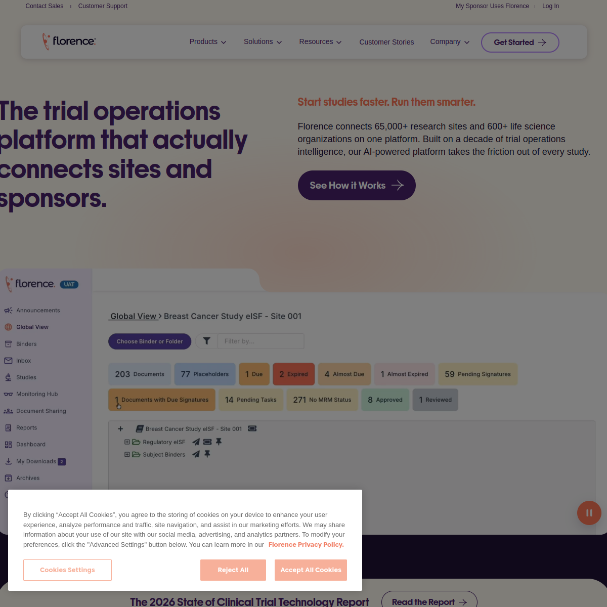 Florence Healthcare homepage