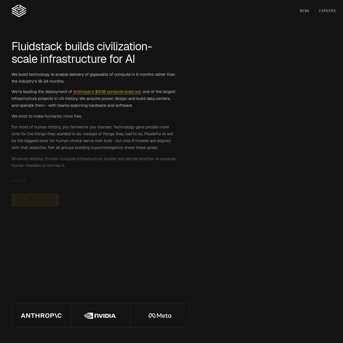 Fluidstack 官网截图