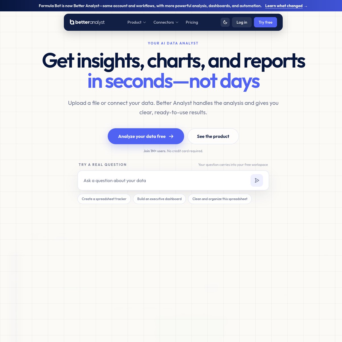 Screenshot of Formula Bot