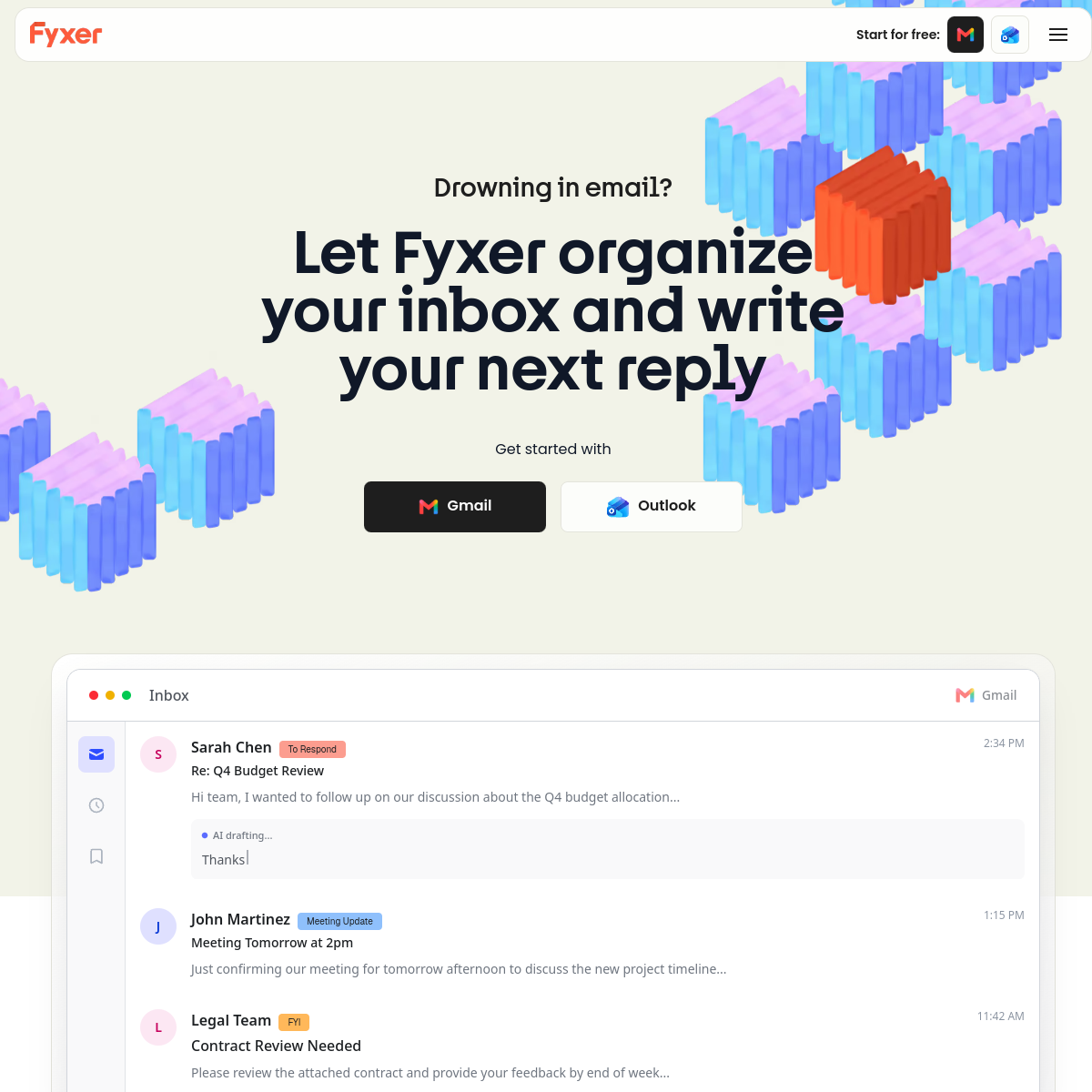 Screenshot of Fyxer AI