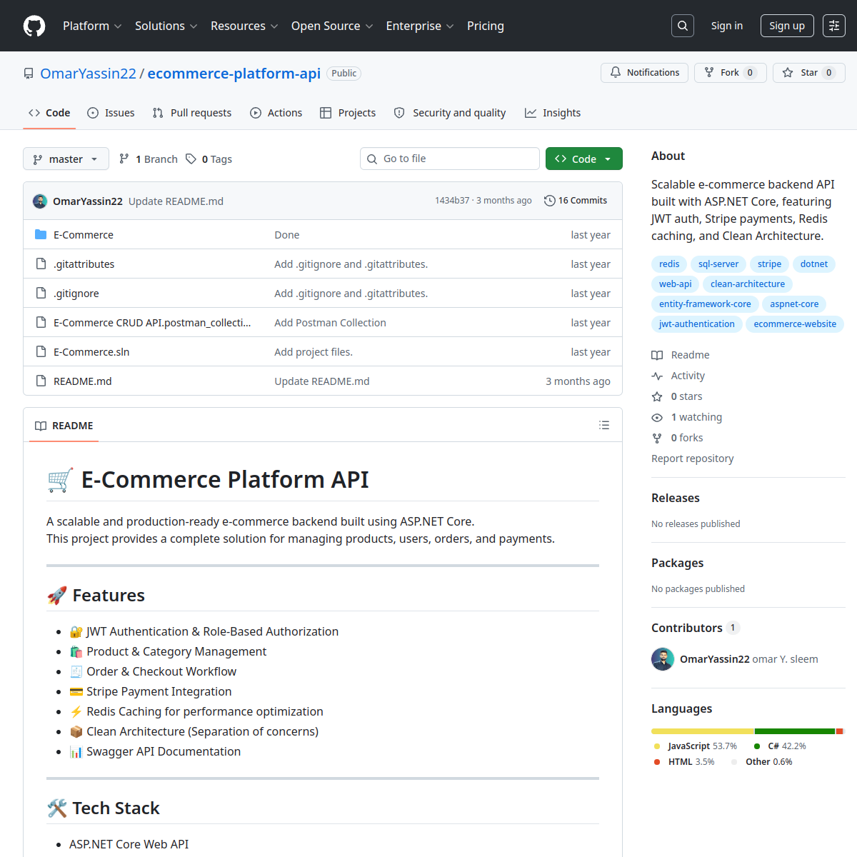 E-Commerce REST API screenshot 1